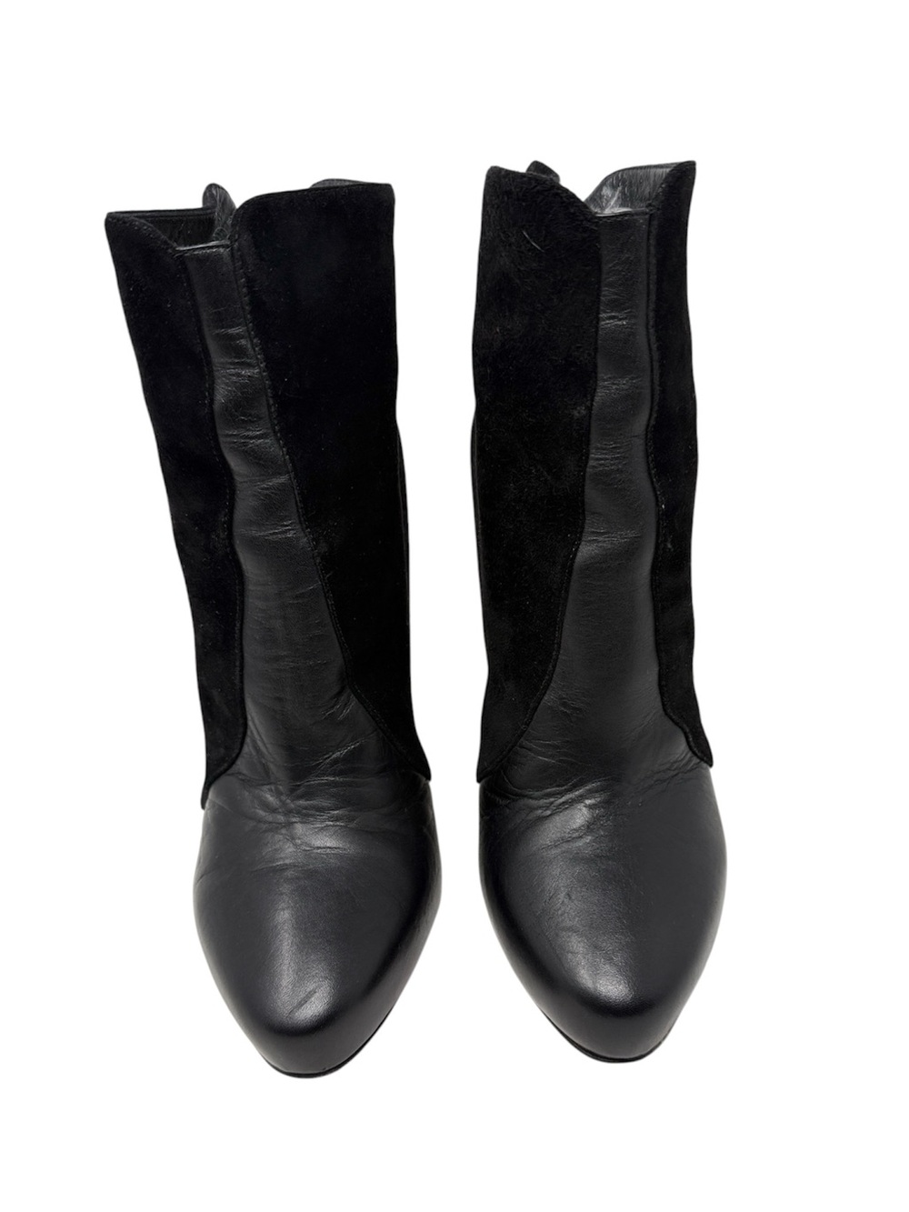 Christian Louboutin Gaetanina Black Leather Suede Almond Toe Ankle Boots Size 40 - Picture 4 of 10
